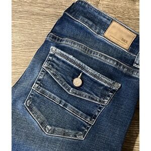 BKE Victoria Tailored Boot Stretch Mid Rise Faux Flap Jeans Size 32x31.5 (34x31)